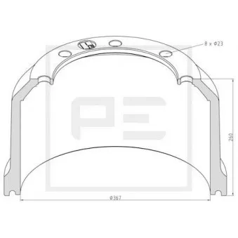 PE Automotive 066.441-00A - Tambour de frein