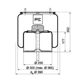 Ressort pneumatique, suspension pneumatique PE Automotive 084.020-71A