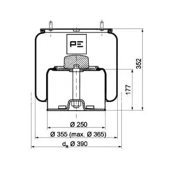 Ressort pneumatique, suspension pneumatique PE Automotive 084.020-72A