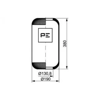 Ressort pneumatique, suspension pneumatique PE Automotive 084.031-70A pour MERCEDES-BENZ UNIMOG 2550 S, 2550 LS - 503cv