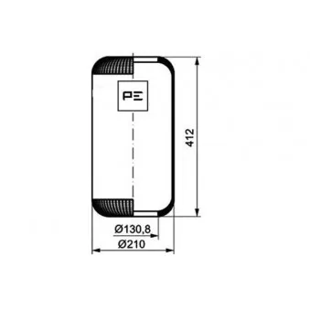 Ressort pneumatique, suspension pneumatique PE Automotive 084.033-70A pour MAN F2000 O 500 R - 306cv