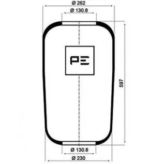 PE Automotive 084.055-70A - Ressort pneumatique, suspension pneumatique