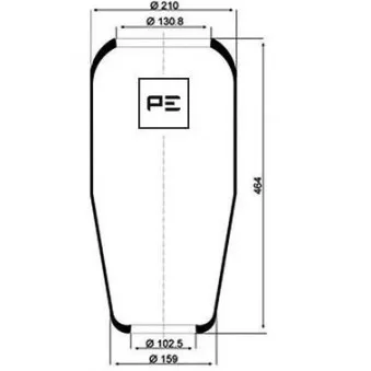 Ressort pneumatique, suspension pneumatique PE Automotive 084.060-70A pour MAN L2000 10,163 LC,10,163 LLC, LRC, LLRC - 155cv