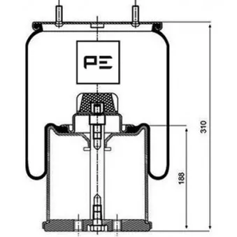 PE Automotive 084.083-72A - Ressort pneumatique, suspension pneumatique