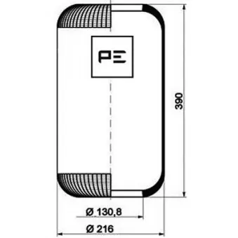 Ressort pneumatique, suspension pneumatique PE Automotive 084.086-70A pour MERCEDES-BENZ ACTROS 2524 K - 245cv