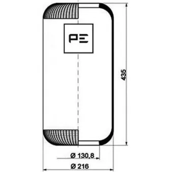 PE Automotive 084.087-70A - Ressort pneumatique, suspension pneumatique