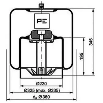 Ressort pneumatique, suspension pneumatique PE Automotive 084.115-72A pour MAN ÜL 4144 K - 440cv