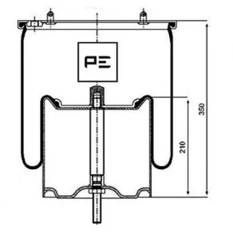 Ressort pneumatique, suspension pneumatique PE Automotive 084.119-72A pour SCANIA 3 - series 143 E/450 - 453cv