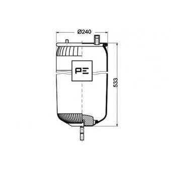 PE Automotive 084.120-71A - Ressort pneumatique, suspension pneumatique