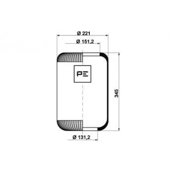 Ressort pneumatique, suspension pneumatique PE Automotive 084.133-70A pour VOLVO B11 F 12/380 - 386cv