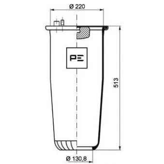 Ressort pneumatique, suspension pneumatique PE Automotive 084.249-70A pour MAN TGX 26,360 - 360cv