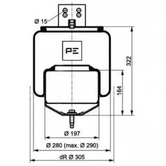 PE Automotive 084.264-72A - Ressort pneumatique, suspension pneumatique