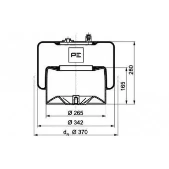 PE Automotive 084.271-71A - Ressort pneumatique, suspension pneumatique