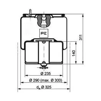 Ressort pneumatique, suspension pneumatique PE Automotive OEM 1076075