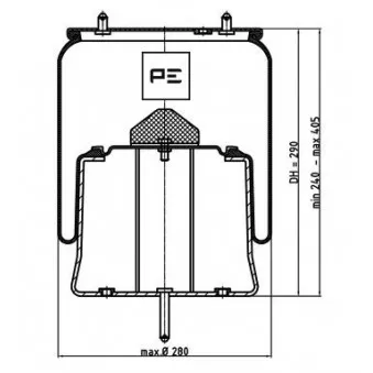 Ressort pneumatique, suspension pneumatique PE Automotive 084.290-71A pour SCANIA 4 - series bus K 114 - 379cv