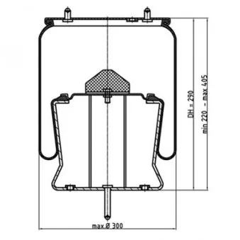 Ressort pneumatique, suspension pneumatique PE Automotive 084.294-71A pour SCANIA K - series bus K 270 UA - 269cv