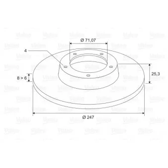 Jeu de 2 disques de frein arrière VALEO OEM 4246G6