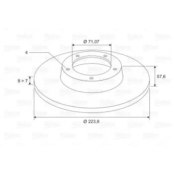 Jeu de 2 disques de frein arrière VALEO OEM 95667811