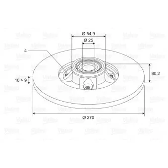 Jeu de 2 disques de frein arrière VALEO OEM 7701207898