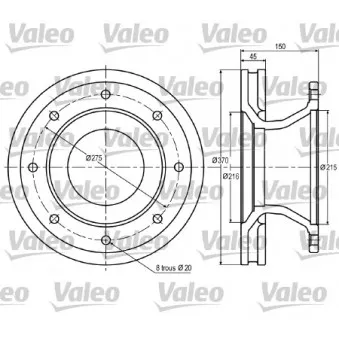 Jeu de 2 disques de frein avant VALEO 187008 pour IVECO EUROCARGO 120 E 21 K tector - 209cv