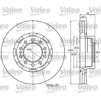 Jeu de 2 disques de frein avant VALEO 187022 pour RENAULT TRUCKS MANAGER G 230ti,13 - 226cv