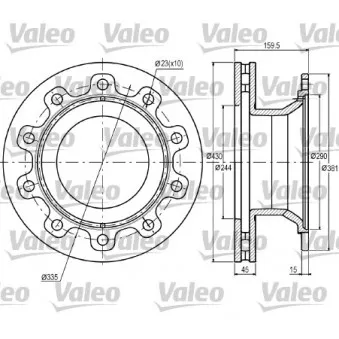 VALEO 187057 - Jeu de 2 disques de frein avant