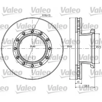 Jeu de 2 disques de frein avant VALEO 187069 pour IVECO STRALIS AD 440S40, AT 440S40 - 400cv