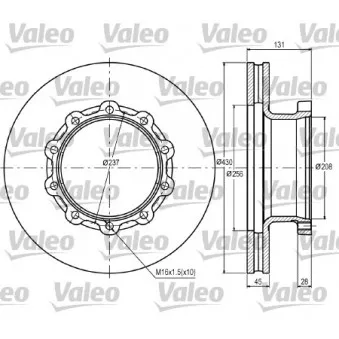 Jeu de 2 disques de frein avant VALEO 187070 pour SCANIA P,G,R,T - series R 480 - 480cv