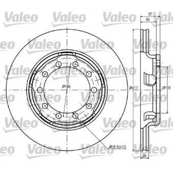 VALEO 187080 - Jeu de 2 disques de frein avant