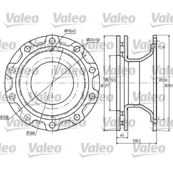 Jeu de 2 disques de frein avant VALEO OEM 0308834060