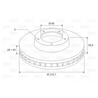 Jeu de 2 disques de frein avant VALEO OEM 31423325