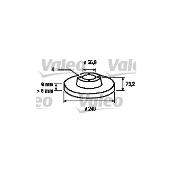 Jeu de 2 disques de frein arrière VALEO OEM 1609249980 Jeu de 2 disques de frein arrière VALEO OEM 1609249980