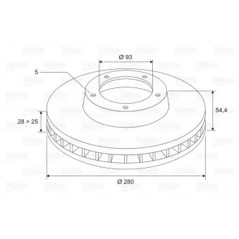 Jeu de 2 disques de frein avant VALEO OEM 1547061