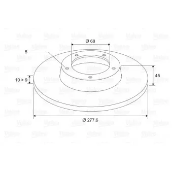 Jeu de 2 disques de frein arrière VALEO OEM 432064U103