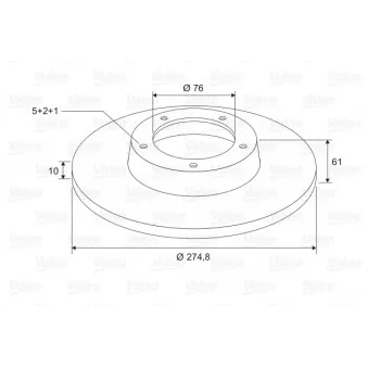 Jeu de 2 disques de frein arrière VALEO OEM 584111D000