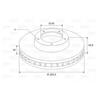 Jeu de 2 disques de frein avant VALEO OEM 4605A180