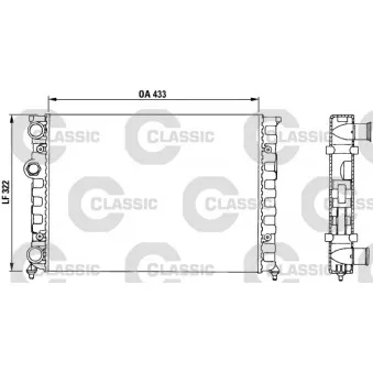 Radiateur, refroidissement du moteur VALEO 230503 pour VOLKSWAGEN GOLF 1.4 - 60cv