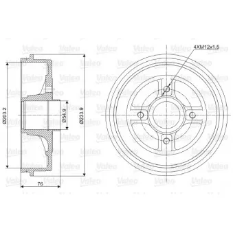 Tambour de frein VALEO 237003