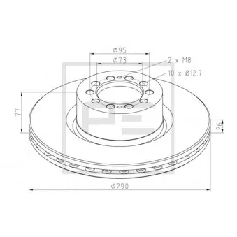 Jeu de 2 disques de frein avant PE Automotive 256.104-00A