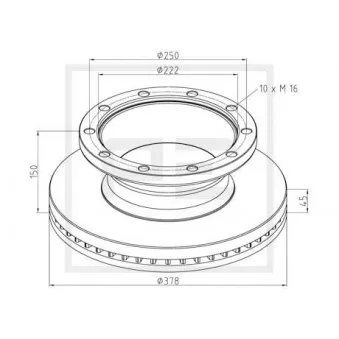 Jeu de 2 disques de frein avant PE Automotive 266.000-00A