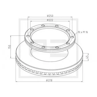 Jeu de 2 disques de frein avant PE Automotive 266.002-00A