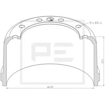 Tambour de frein PE Automotive 266.539-00A
