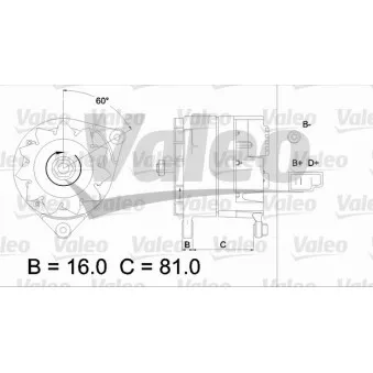 Alternateur VALEO OEM 84AB10300MA