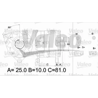 Alternateur VALEO 436181 pour FORD TRANSIT 1.7 900 - 65cv