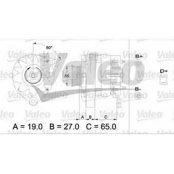 Alternateur VALEO 436253 pour RENAULT CLIO 1.8 - 95cv