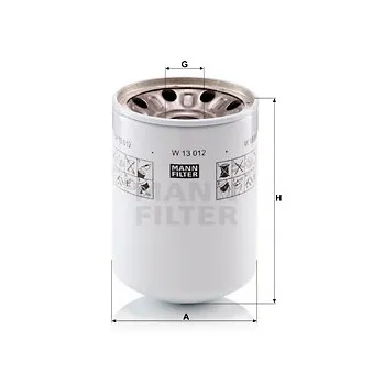Filtre, système hydraulique de travail MANN-FILTER W 13 012 pour JOHN DEERE Series 5 5075E - 75cv