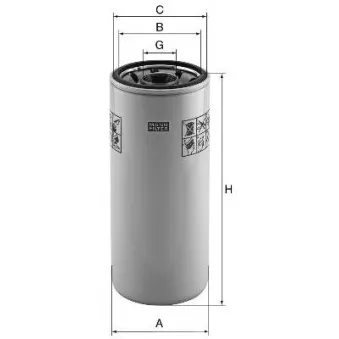 Filtre, système hydraulique de travail MANN-FILTER W 13 240 pour CASE IH FARMALL 95U - 99cv