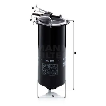 Filtre à carburant MANN-FILTER WK 8059 pour NISSAN NT500 35,15, 35,15 HD - 150cv
