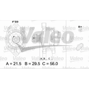 Alternateur VALEO OEM 6204065