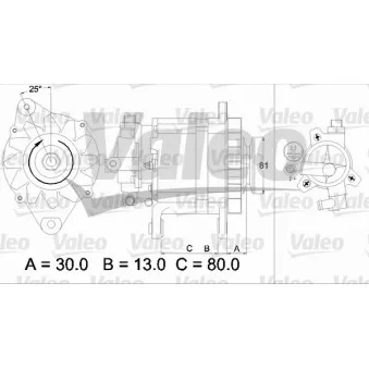 Alternateur VALEO 437135 pour OPEL CORSA 1.5 TD - 67cv